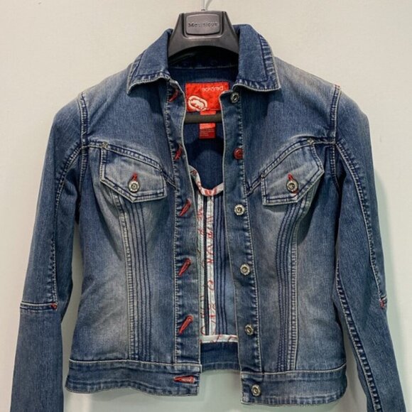 Ecko Denim Jean Jacket Fitted Size xSmall - Picture 3 of 13
